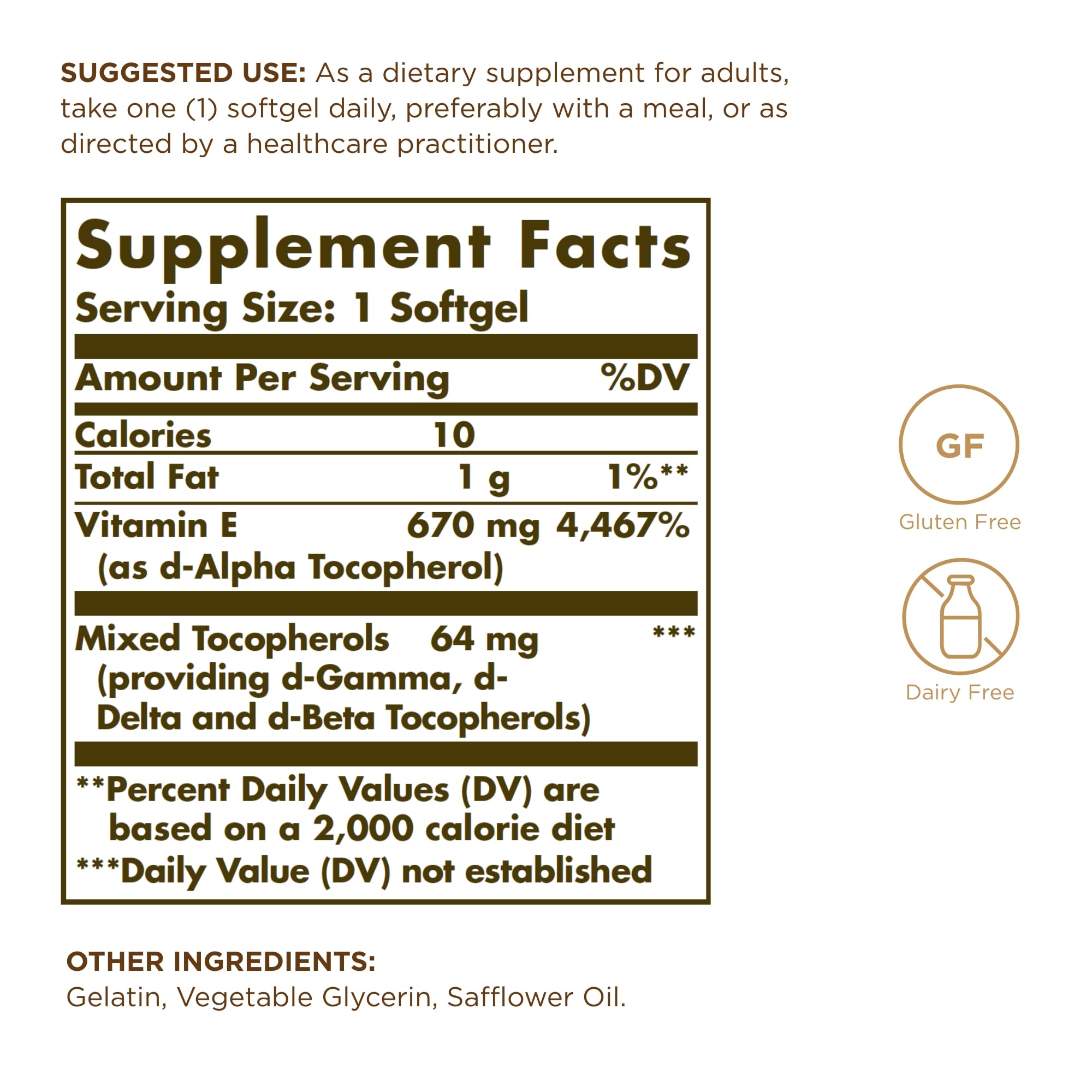 Solgar Vitamin E bottle close-up showing softgels