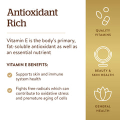 Gluten-free and dairy-free label on Solgar Vitamin E bottle