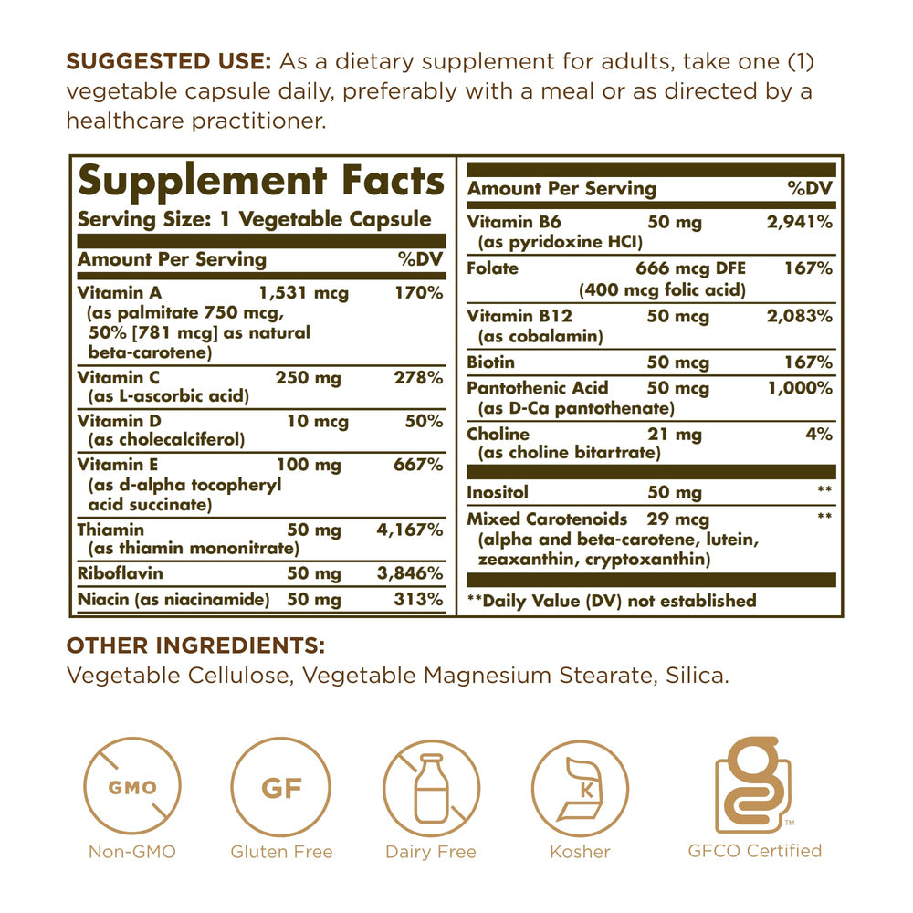 Solgar Vitamins Only ingredients and bottle