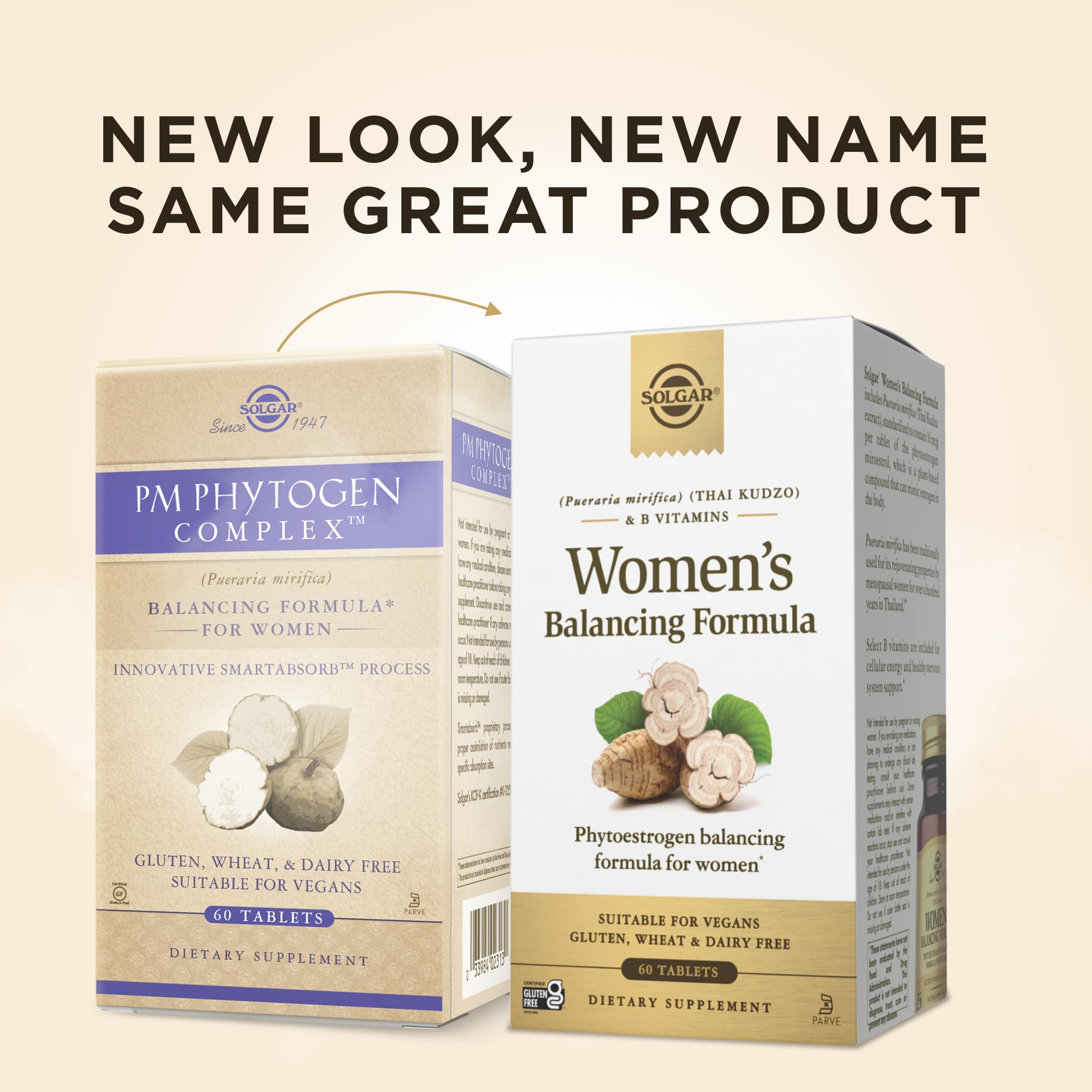 Solgar Women's Balancing Formula Pack 2 back label with nutrition