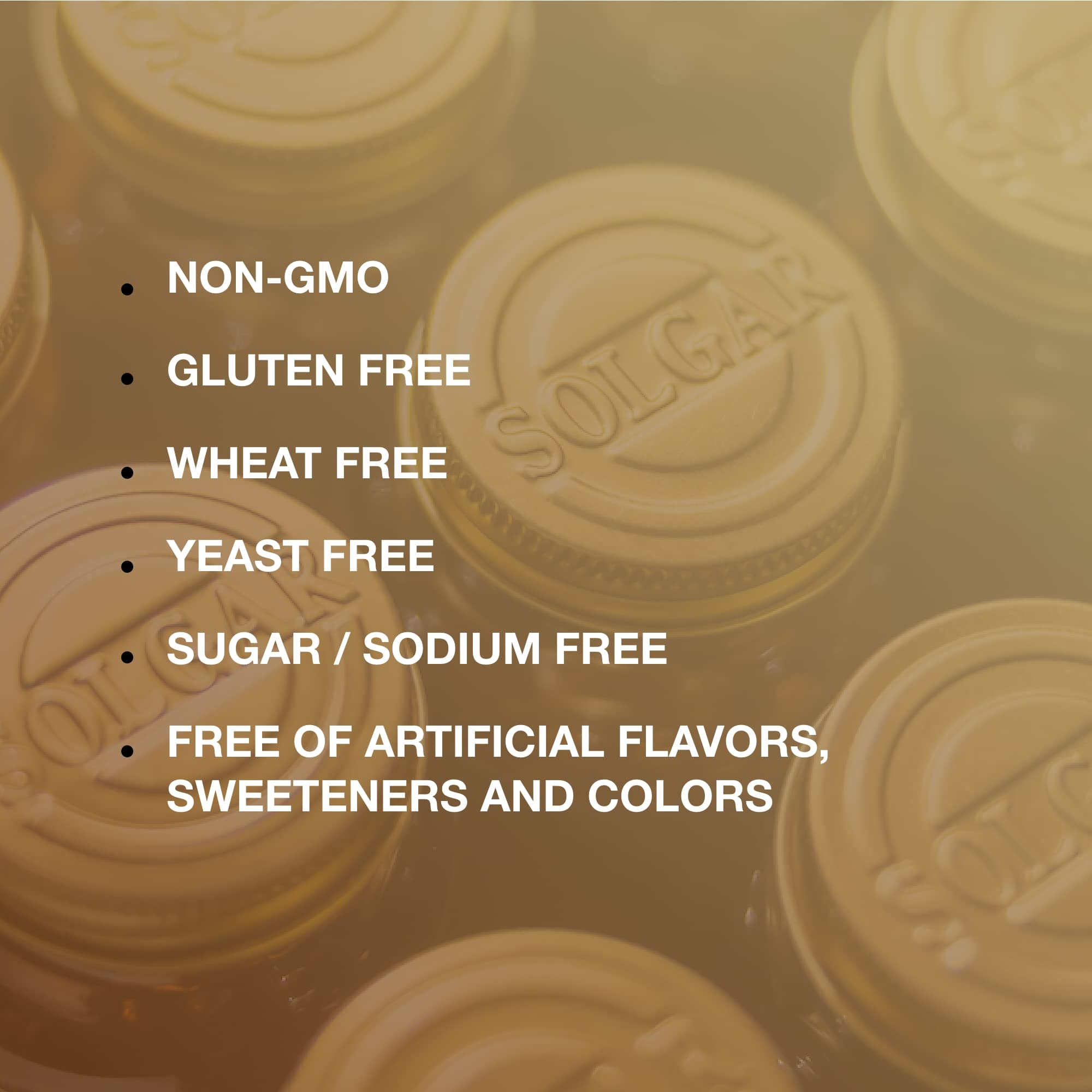 Nutrition facts and serving size on the Solgar bottle