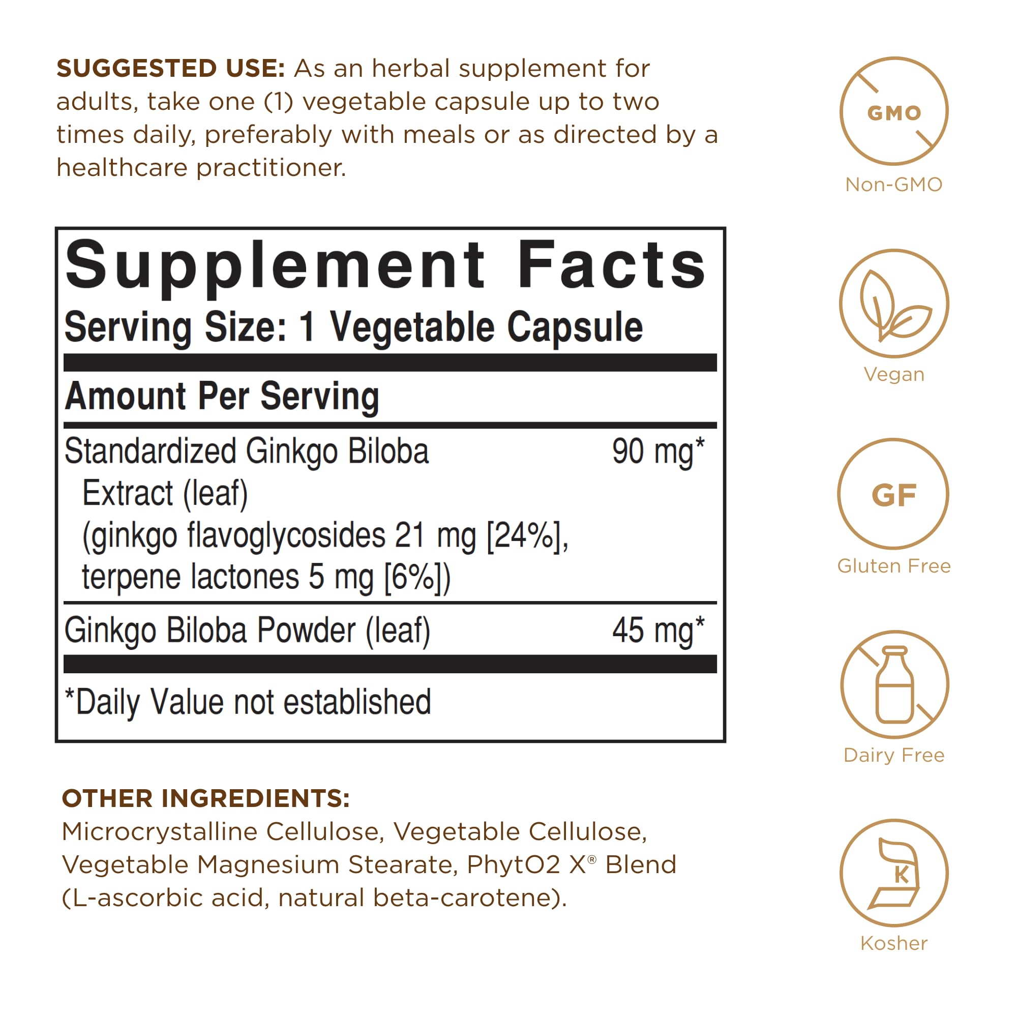 Solgar Ginkgo Biloba Leaf Extract capsules close-up