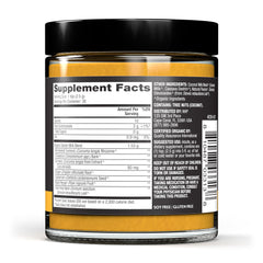 Close-up of organic golden milk spice blend with turmeric, ginger, and cinnamon