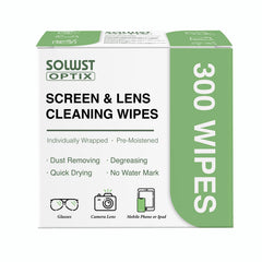 SOLWST Optix lens cleaning wipes pack - 300 pre-moistened wipes