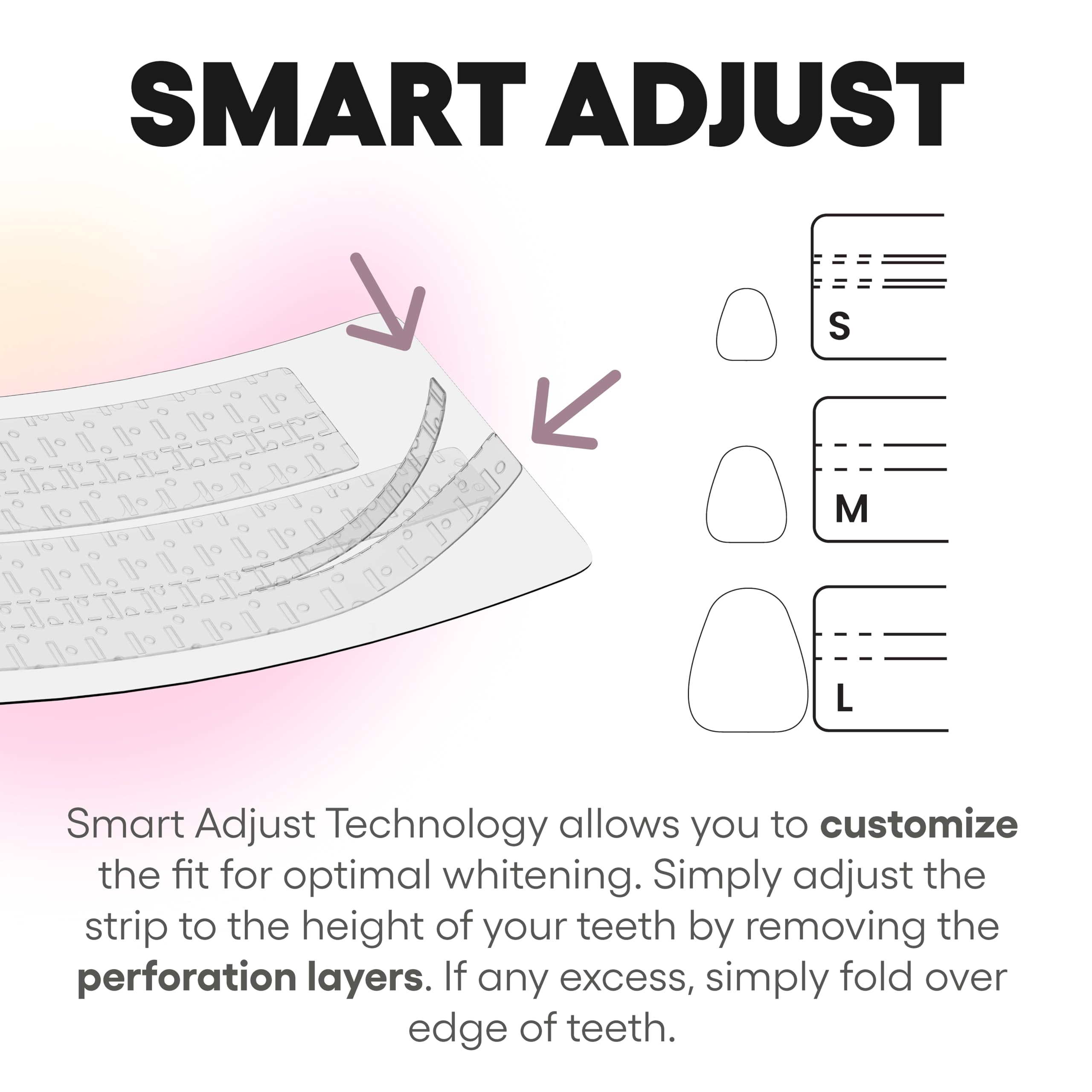 Lumismart Whitening Strips Smart Adjust technology close-up