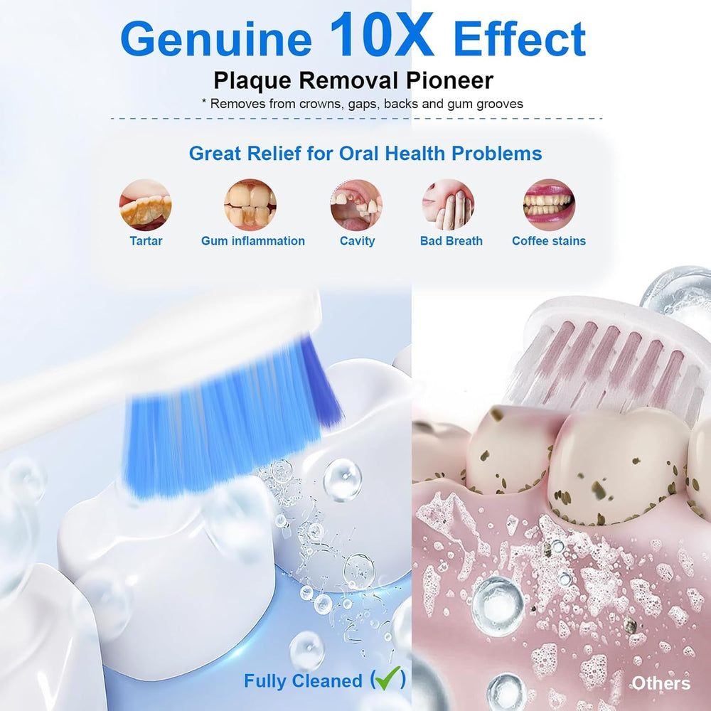 Pink sonic toothbrush display of 2 minute timer