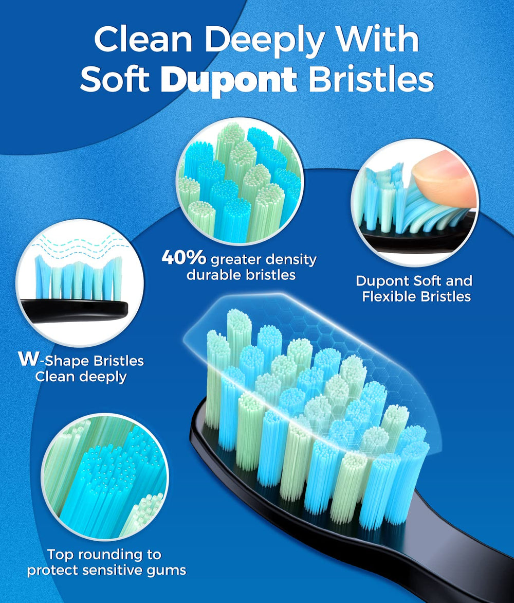 Includes 8 DuPont brush heads and travel case for travel