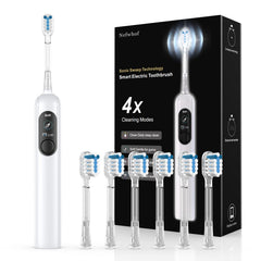 Front view of Sonic Electric Toothbrush for Adults in white