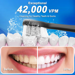 Black sonic electric toothbrush back view