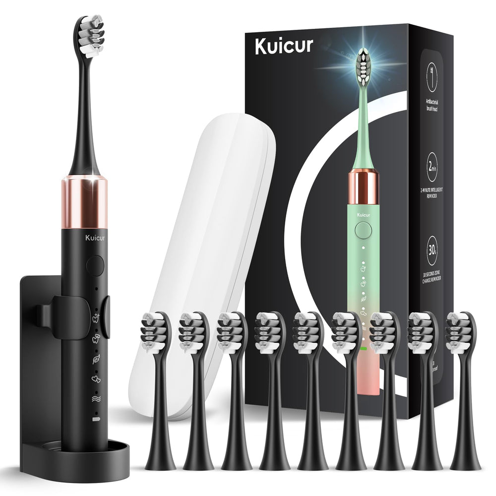 Black sonic electric toothbrush front view
