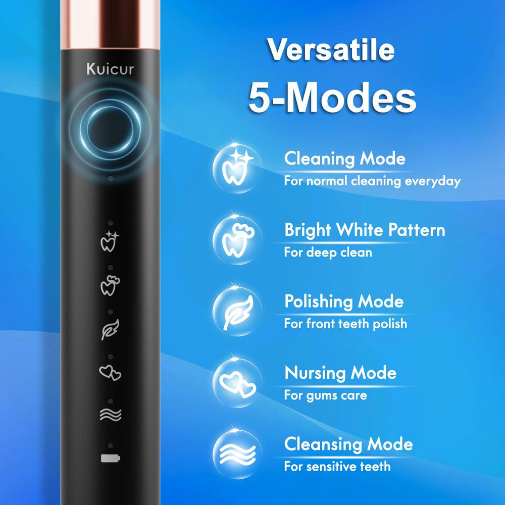 Black sonic electric toothbrush side view