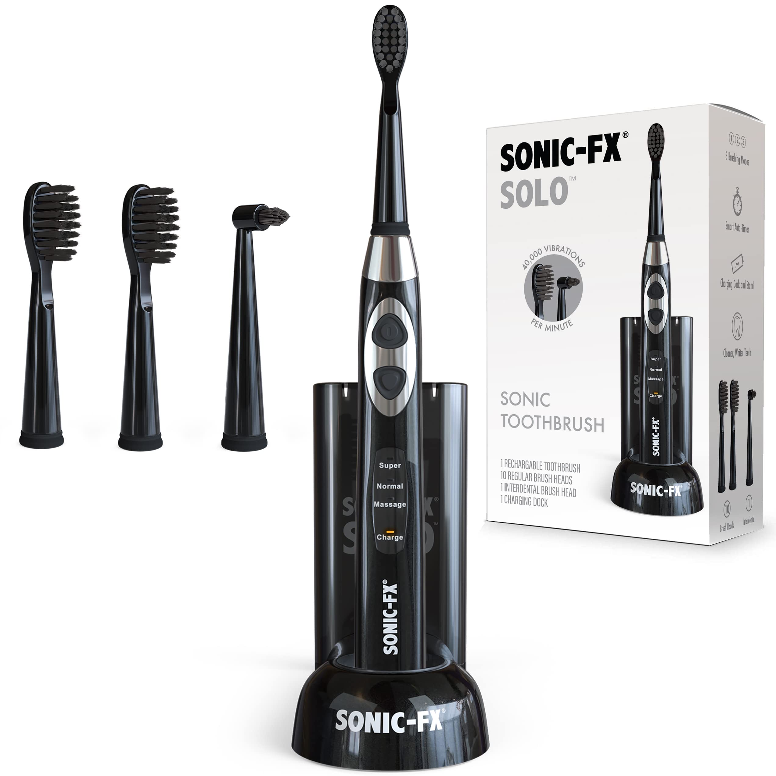 Sonic-FX Solo Electric Toothbrush black front view