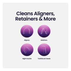 Open Sonic Go Aligner & Retainer Case showing interior cleaner area