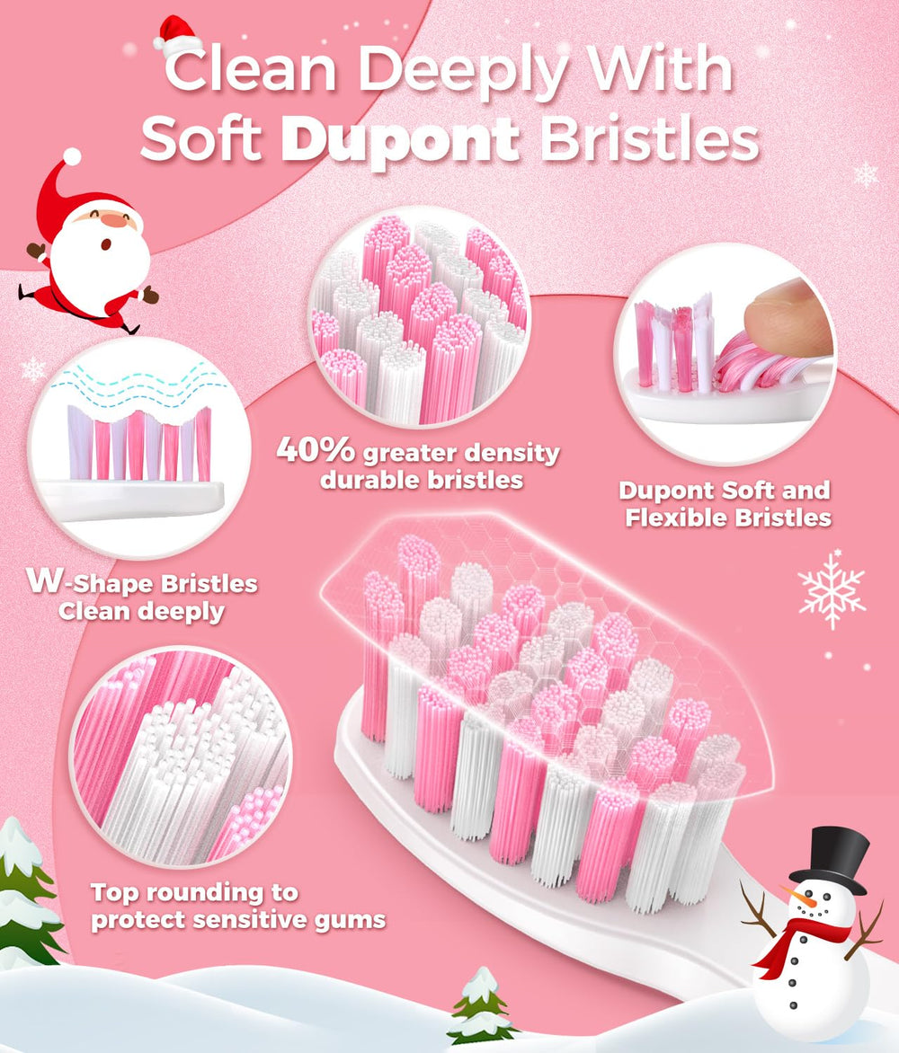 Close-up of the toothbrush brush head highlighting 40,000 VPM motor