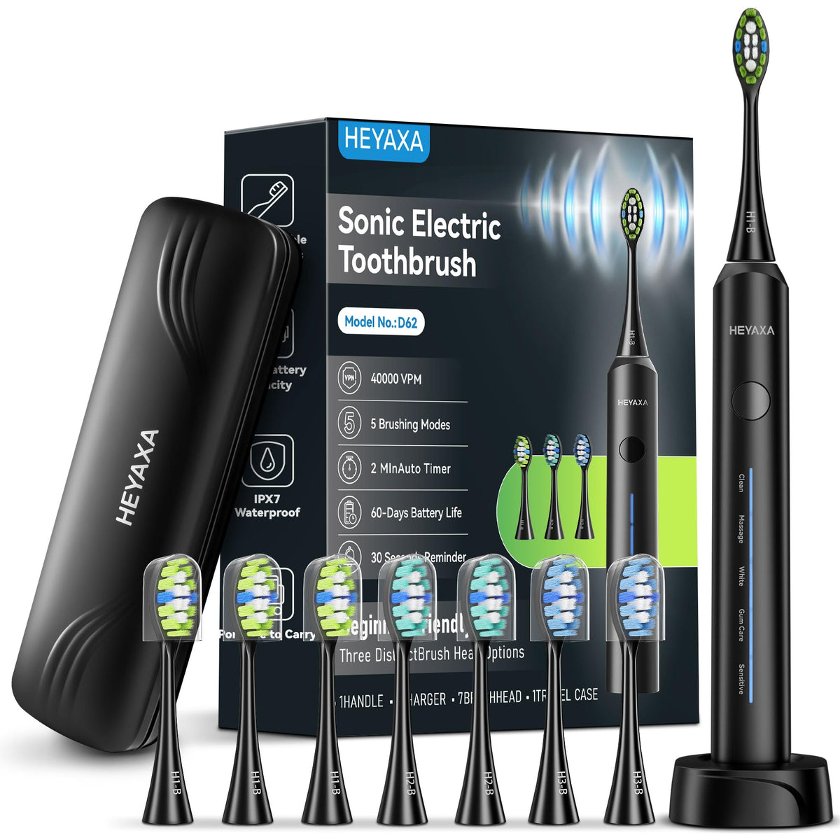 Sonic toothbrush close-up in black