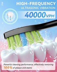 Sonic toothbrush with brush heads attached