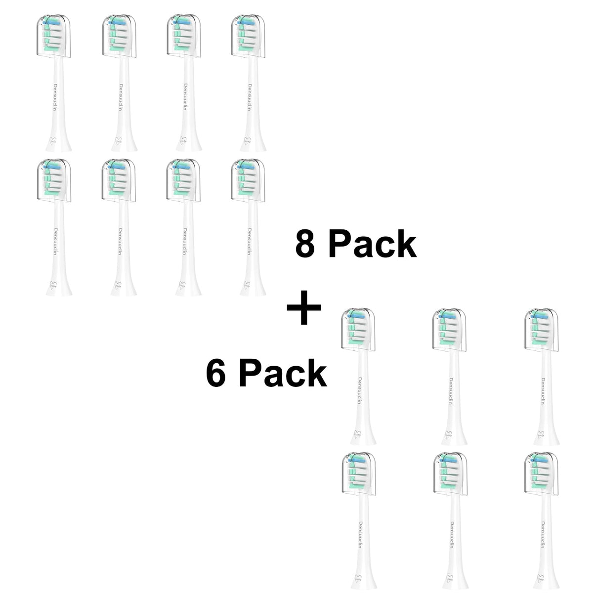 14-pack replacement toothbrush heads for Philips Sonicare shown together
