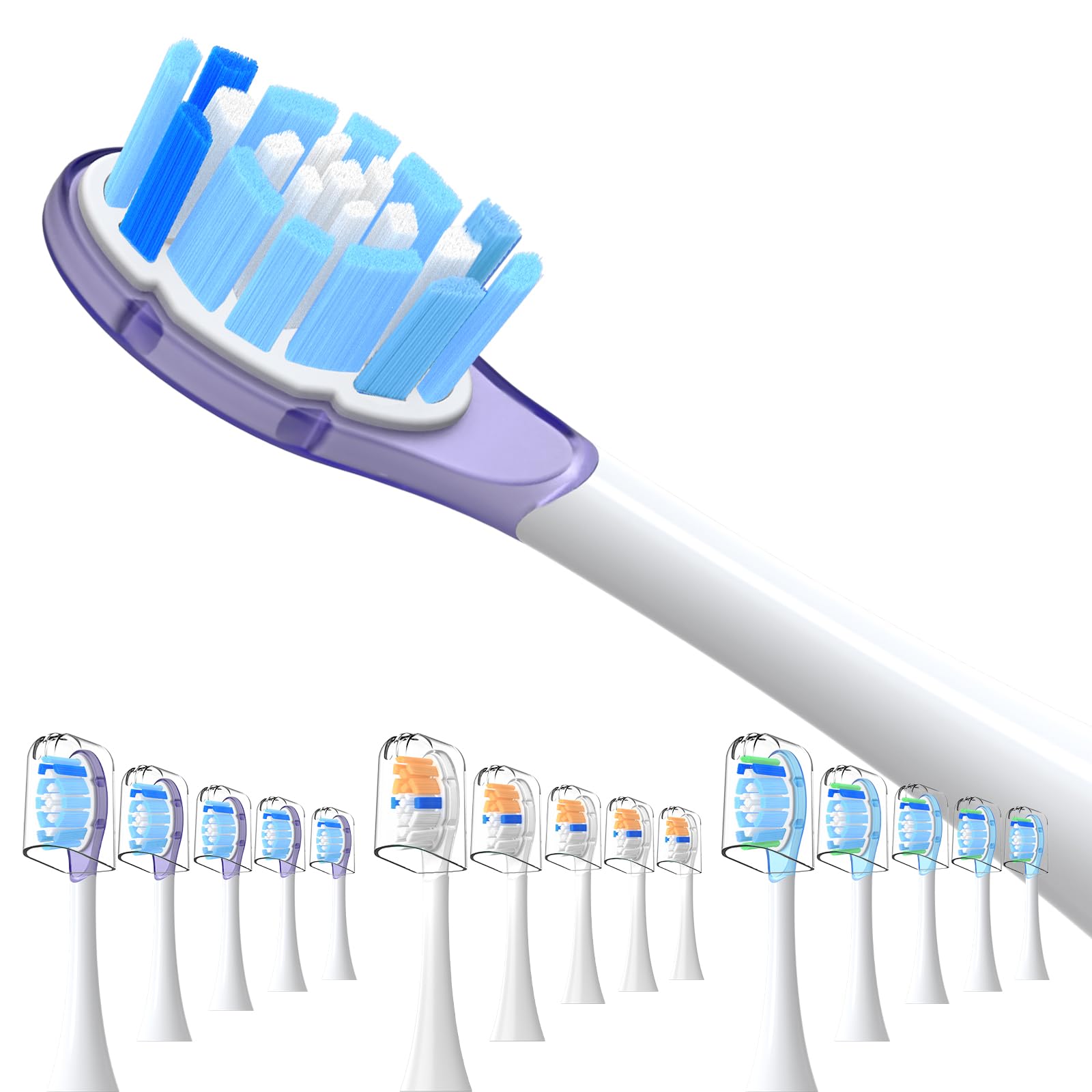 15-pack Philips Sonicare compatible replacement heads