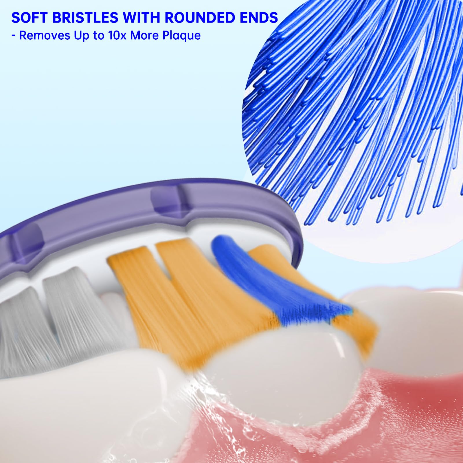 Soft rubber cushion on Sonicare compatible head
