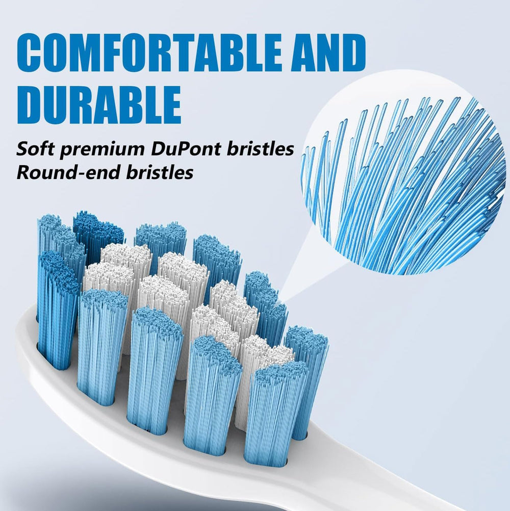 Blue 4-pack replacement head ready to install on Sonicare