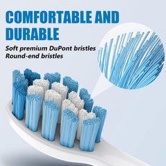Blue 4-pack replacement head ready to install on Sonicare