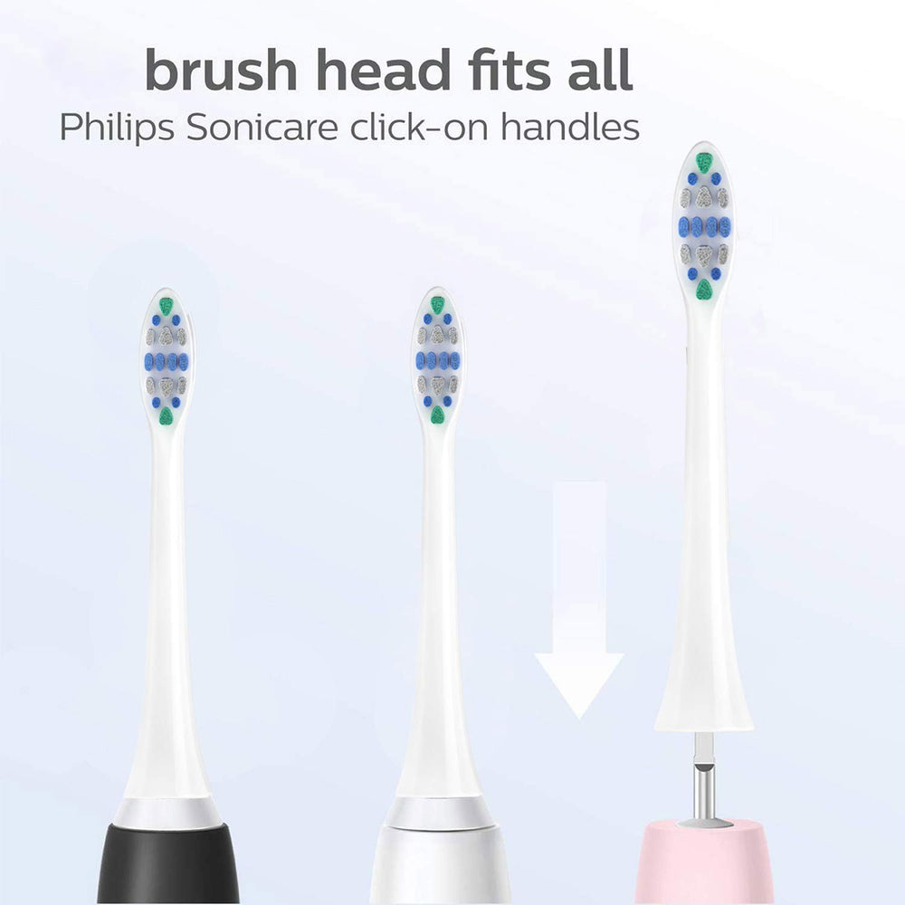Close-up of bristle design on Philips Sonicare replacement head