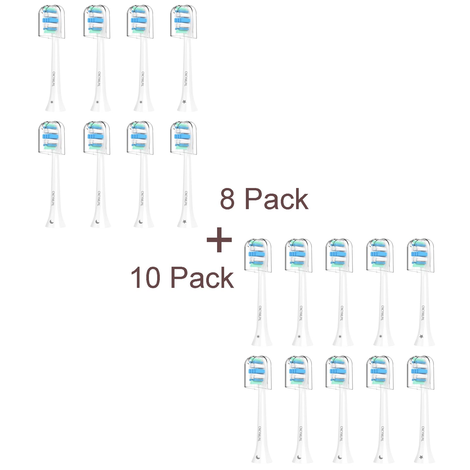 CNCYMLPIL replacement toothbrush heads for Philips Sonicare - 18 pack, feature overview