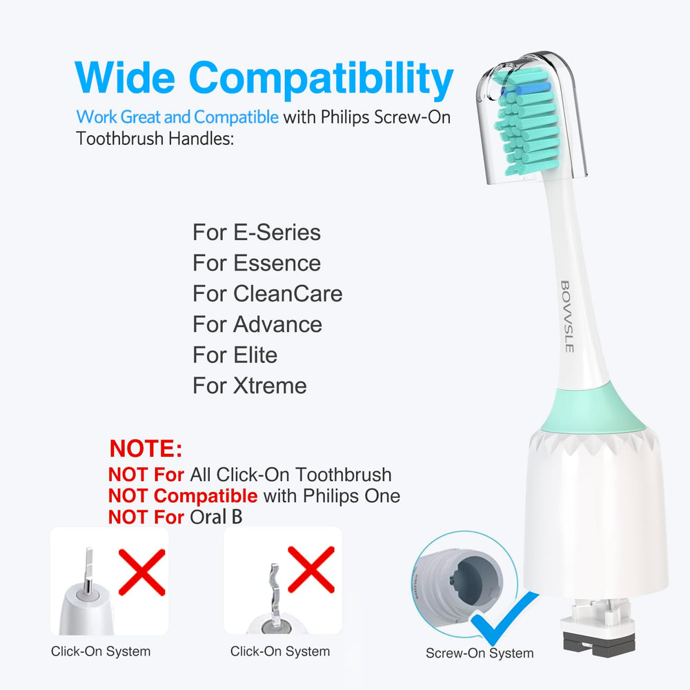Sonicare replacement heads compatible with Philips Sonicare E-Series and Essence
