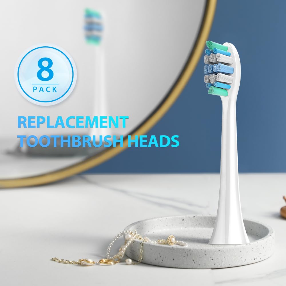 Contoured bristles reaching difficult-to-clean areas for plaque removal