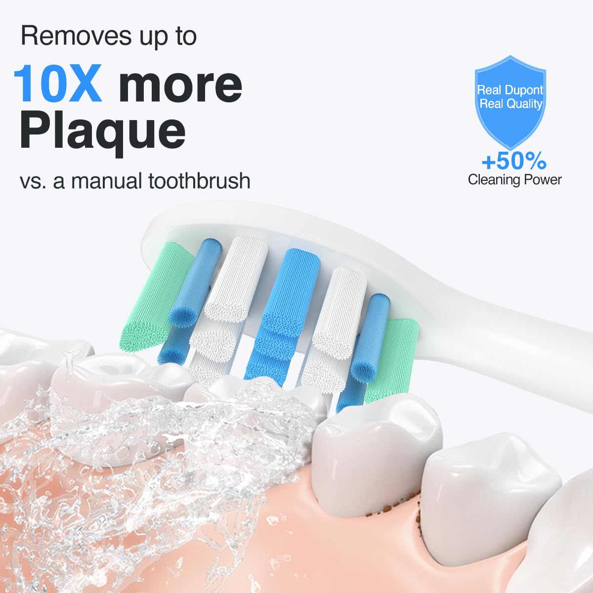 Sonicare replacement brush head for multiple models – long curved bristles