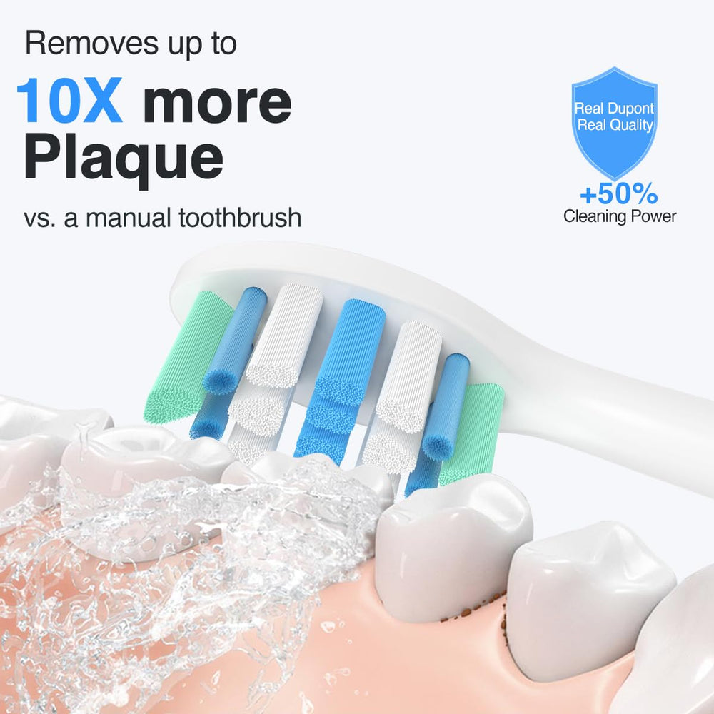 Sonicare replacement brush head for multiple models – long curved bristles