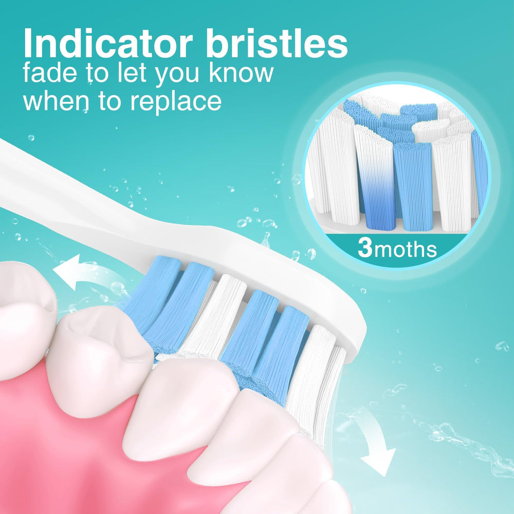 Fade-indicator bristles on the replacement heads