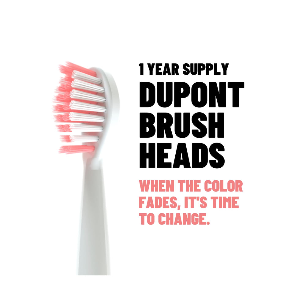 Includes 4 DuPont brush heads – 1-year supply
