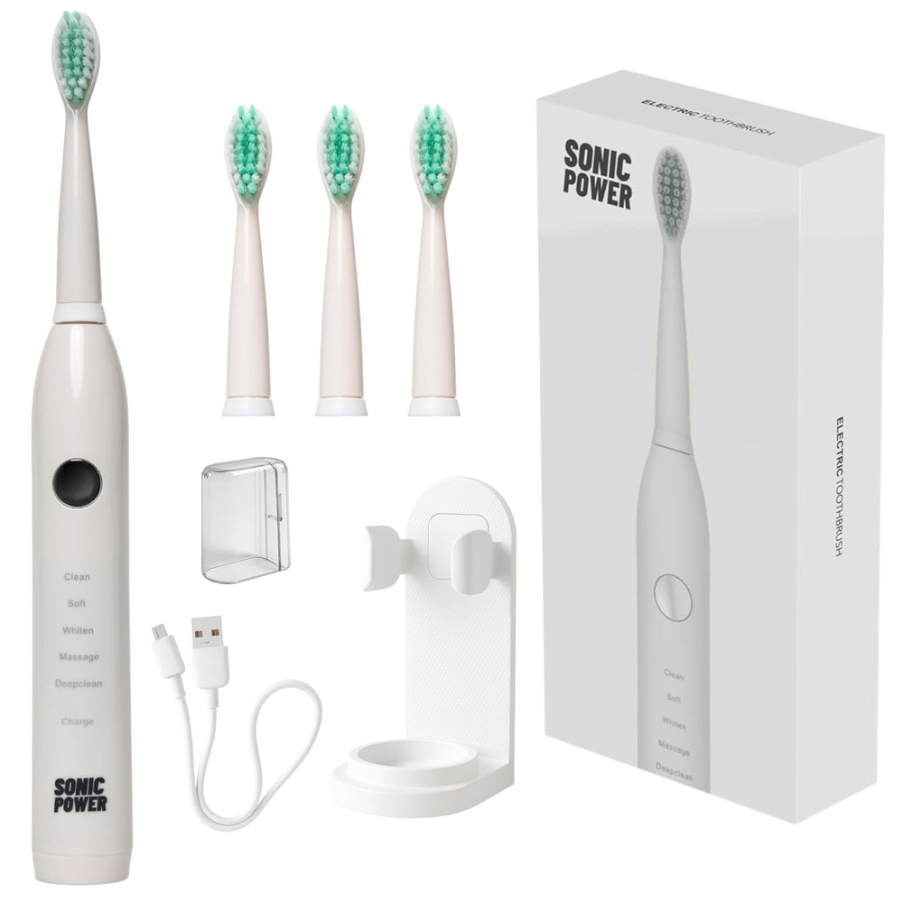 SonicPower toothbrush kit white front view