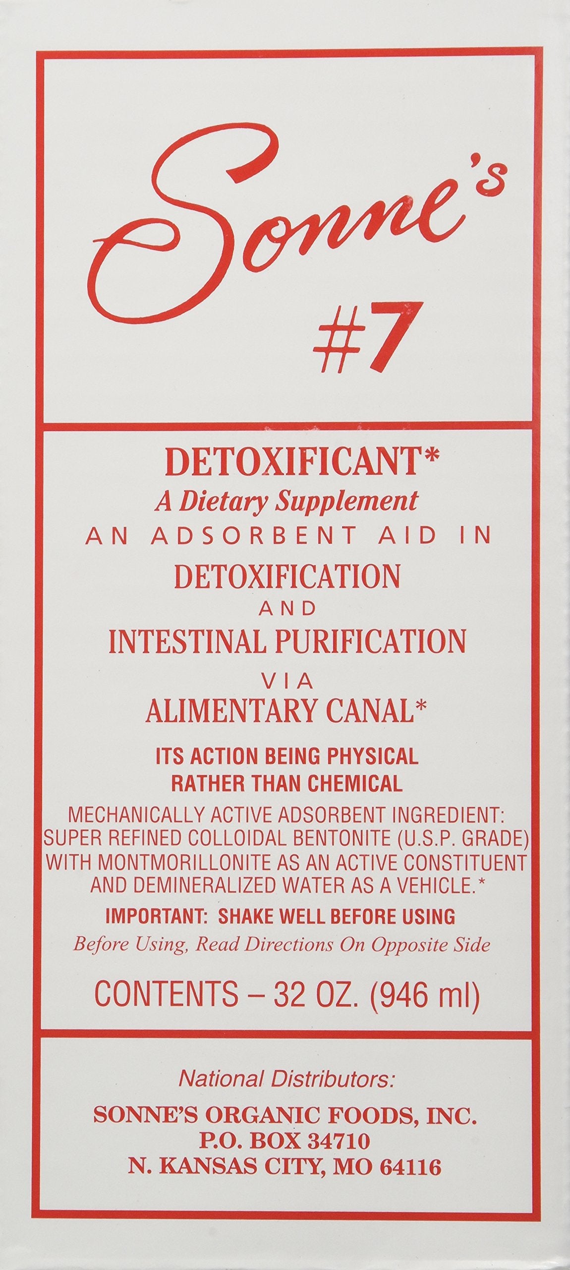 Sonne's Detoxification No 7 bottle front for easy dosing and trusted detox support.