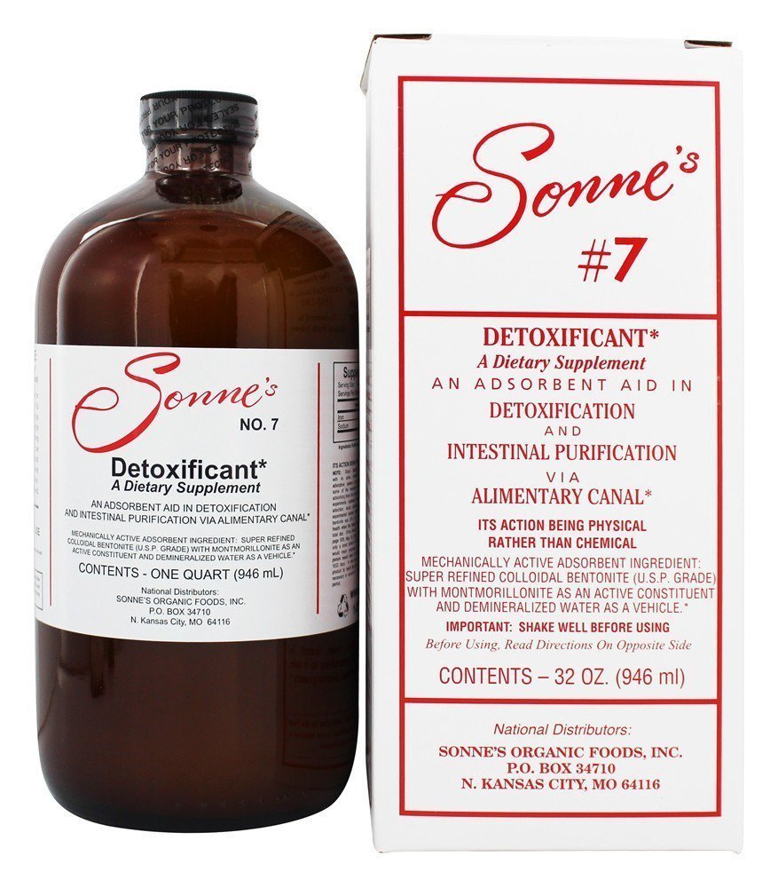 Sonne's Detoxifying Bentonite Clay bottle showing hydrated formula for skin cleansing and pore support.