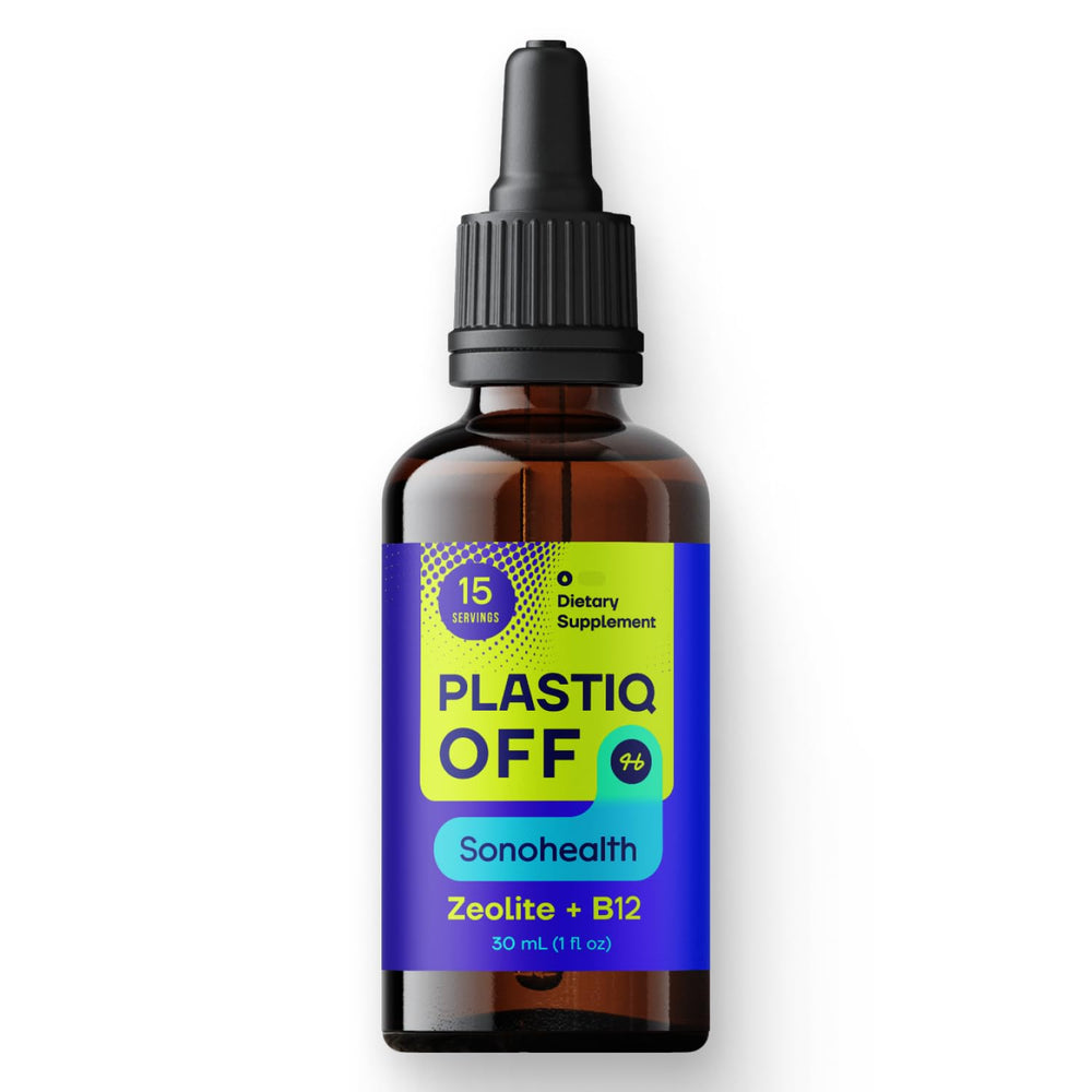 SonoHealth Plastiq Off Zeolite bottle 1.1 fl oz