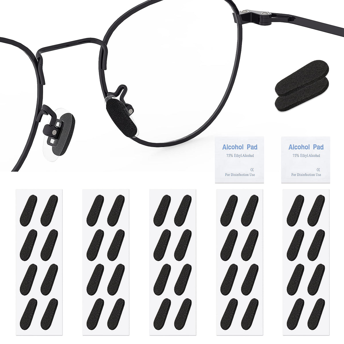 SooGree 1mm black oval nose pads