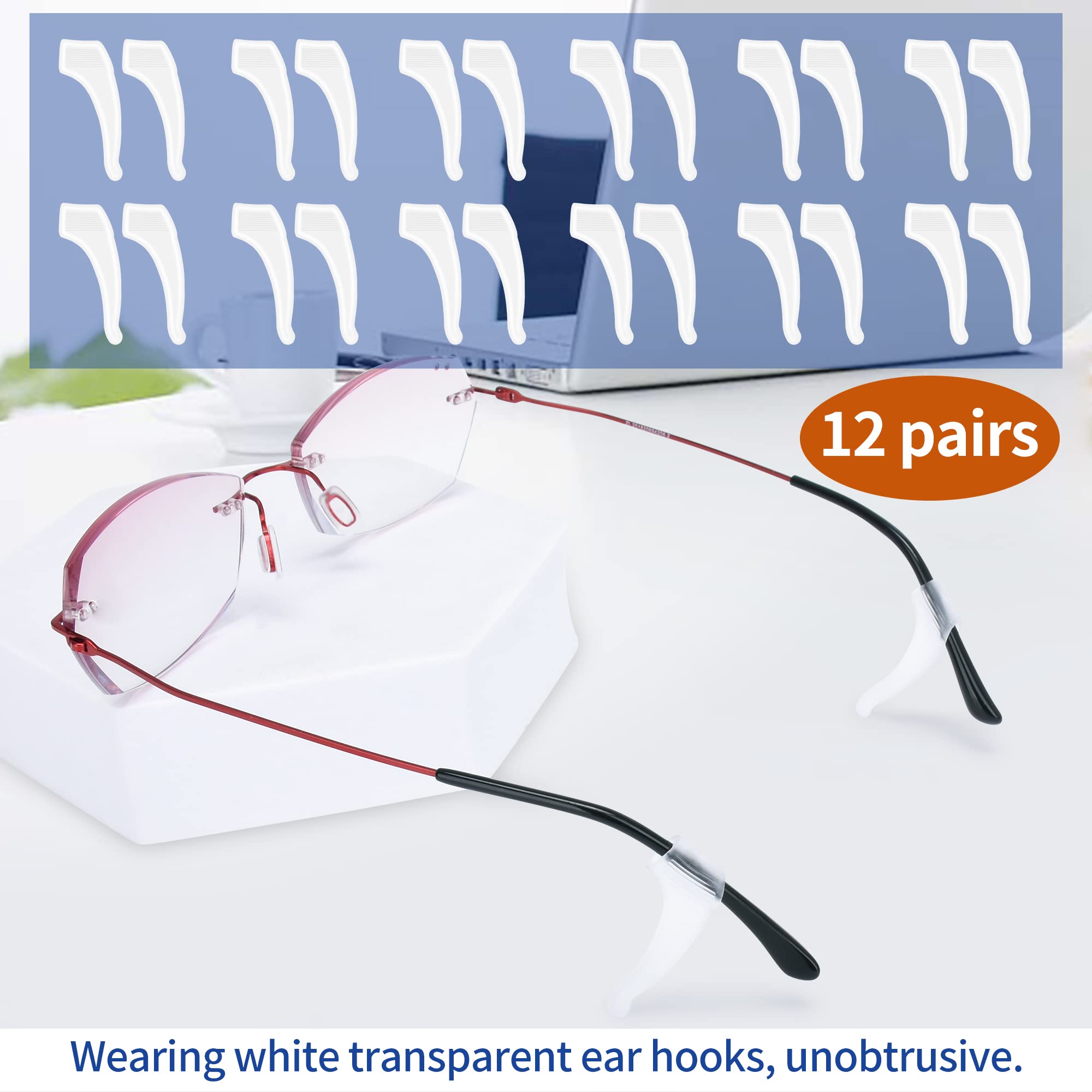 Ear grips and ear hooks for glasses and sunglasses