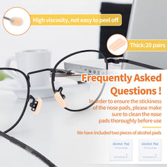 D-shaped nose pads for glasses, 1.5mm thick