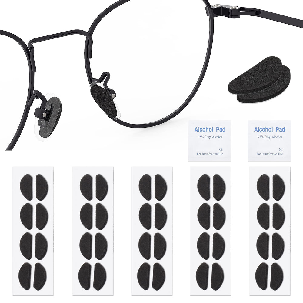 SooGree nose pads set D-shaped black 48 thin soft foam close-up