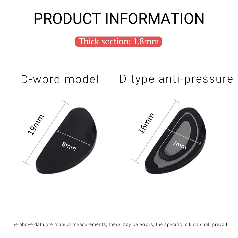 Close-up of waterdrop shape silicone nose pads