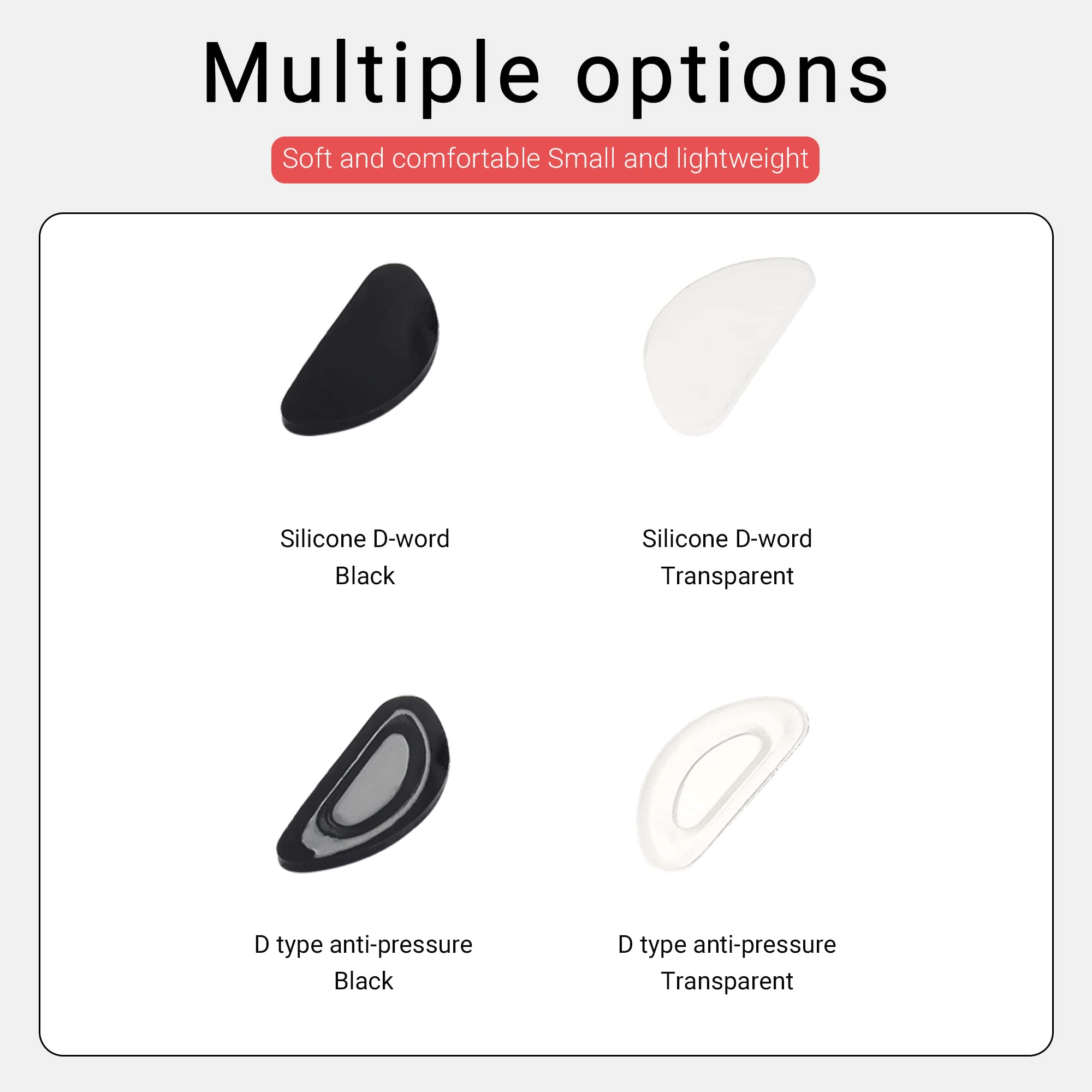 Close-up of butterfly shape air chamber nose pads