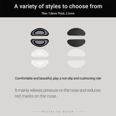 Close-up of D-type anti-slip silicone nose pads 16mm x 7mm