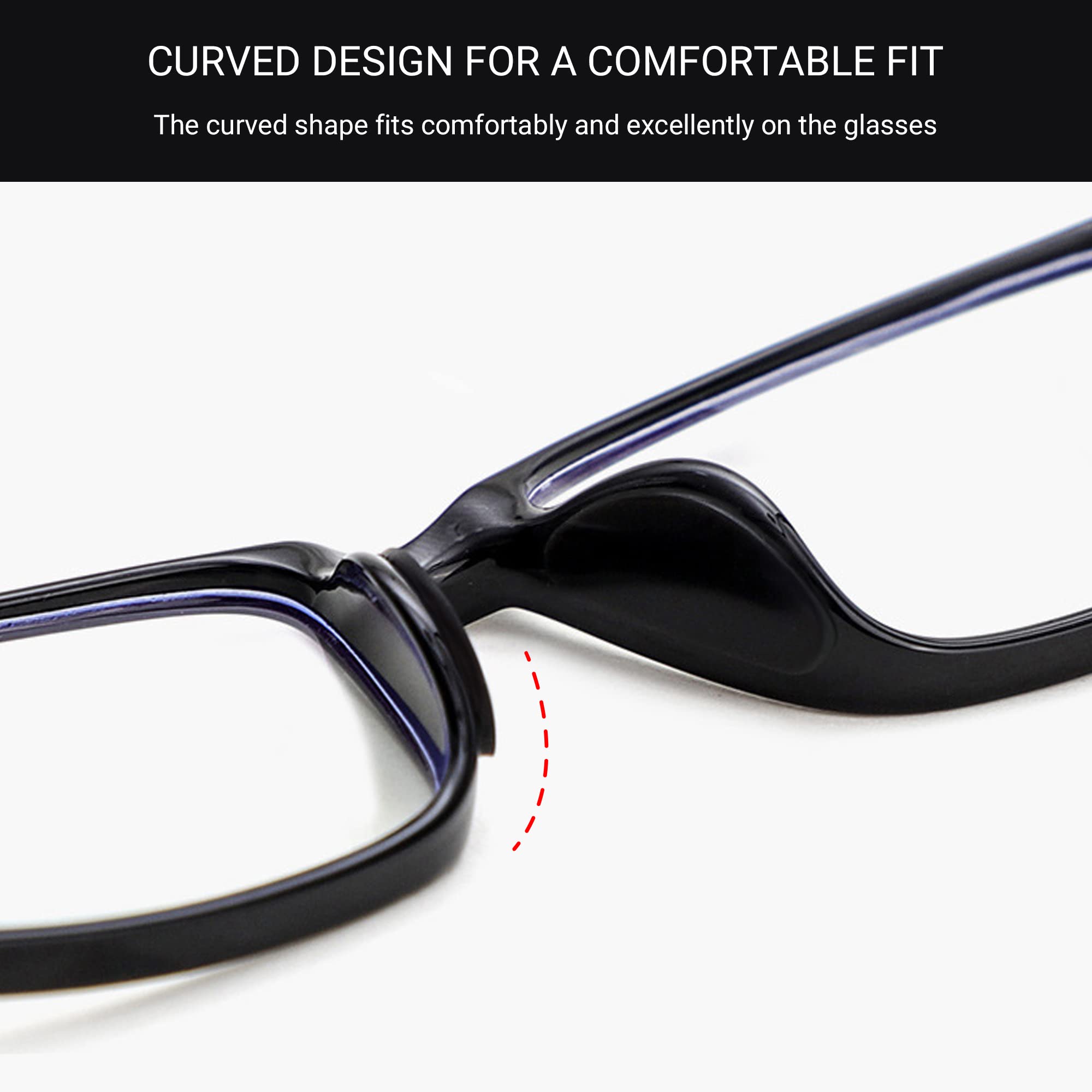 Black D-type anti-slip silicone nose pads close-up