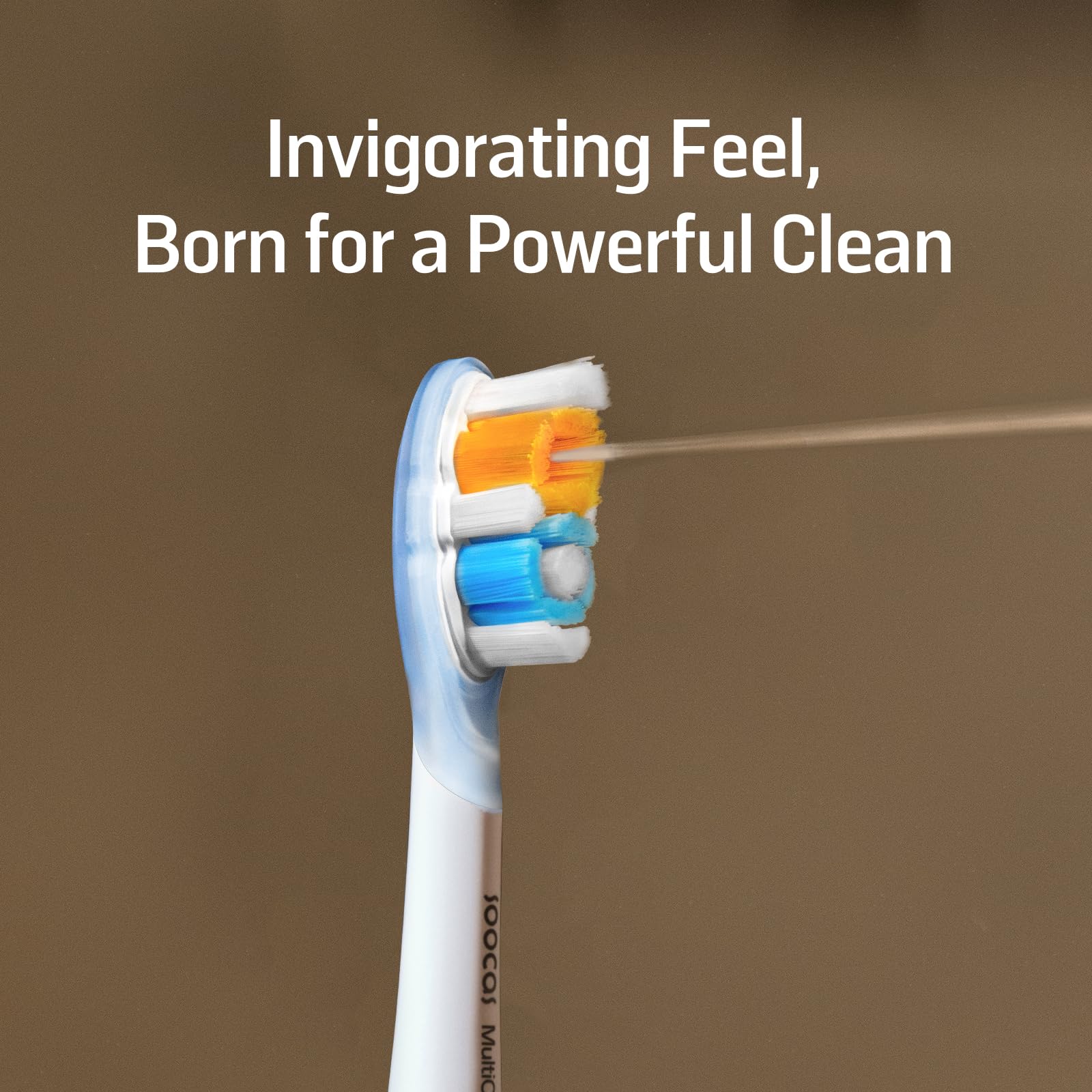 Cushioned rubber head for comfortable cleaning