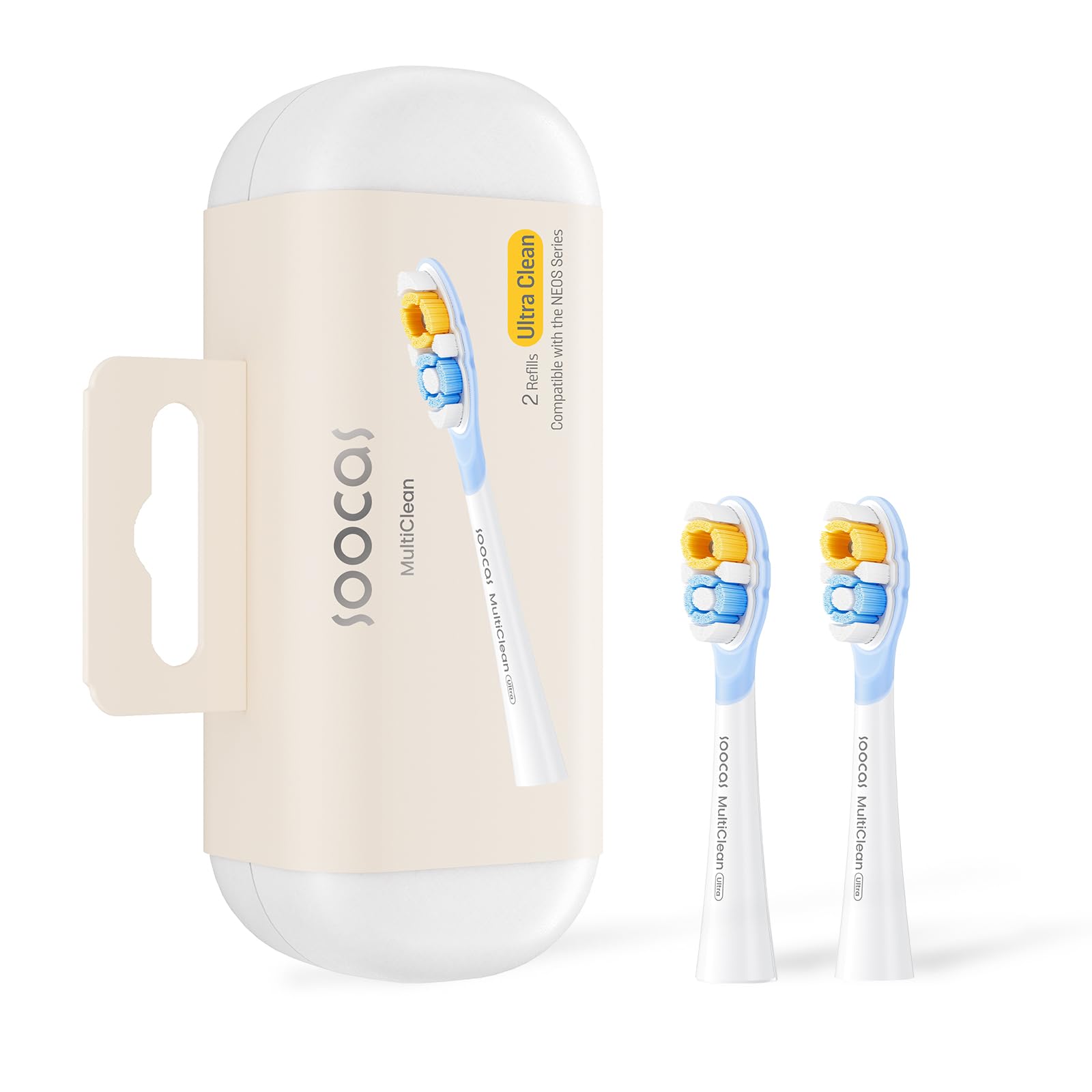 Soocas Multiclean Ultra Clean replacement heads (white), pack of 2