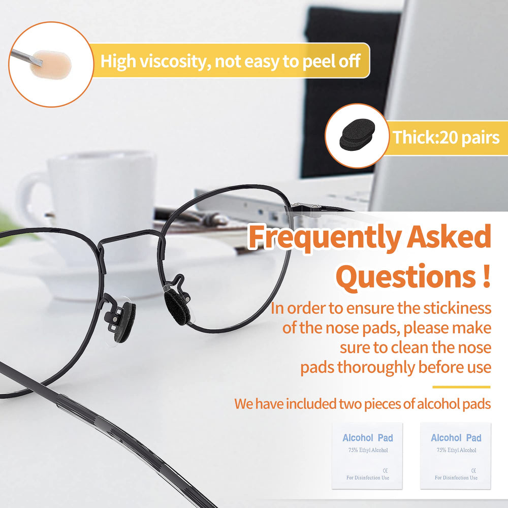 Back of nose pads showing strong self-adhesive