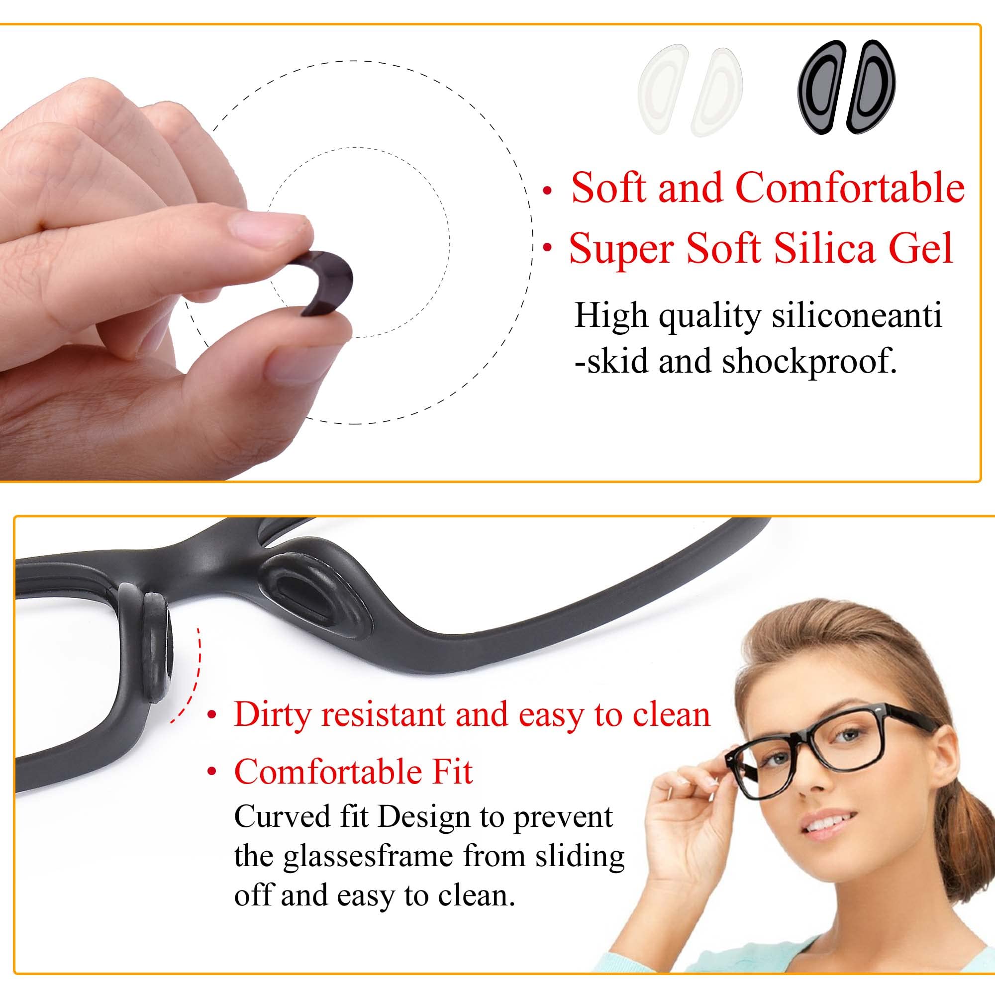 Close-up of comfortable silicone nose pad