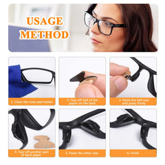 Anti-slip nose pads preventing glasses from sliding